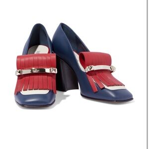 Valentino Women's Blue and Red Leather Heels
